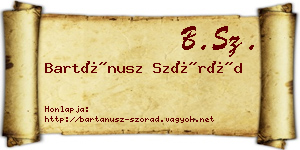 Bartánusz Szórád névjegykártya